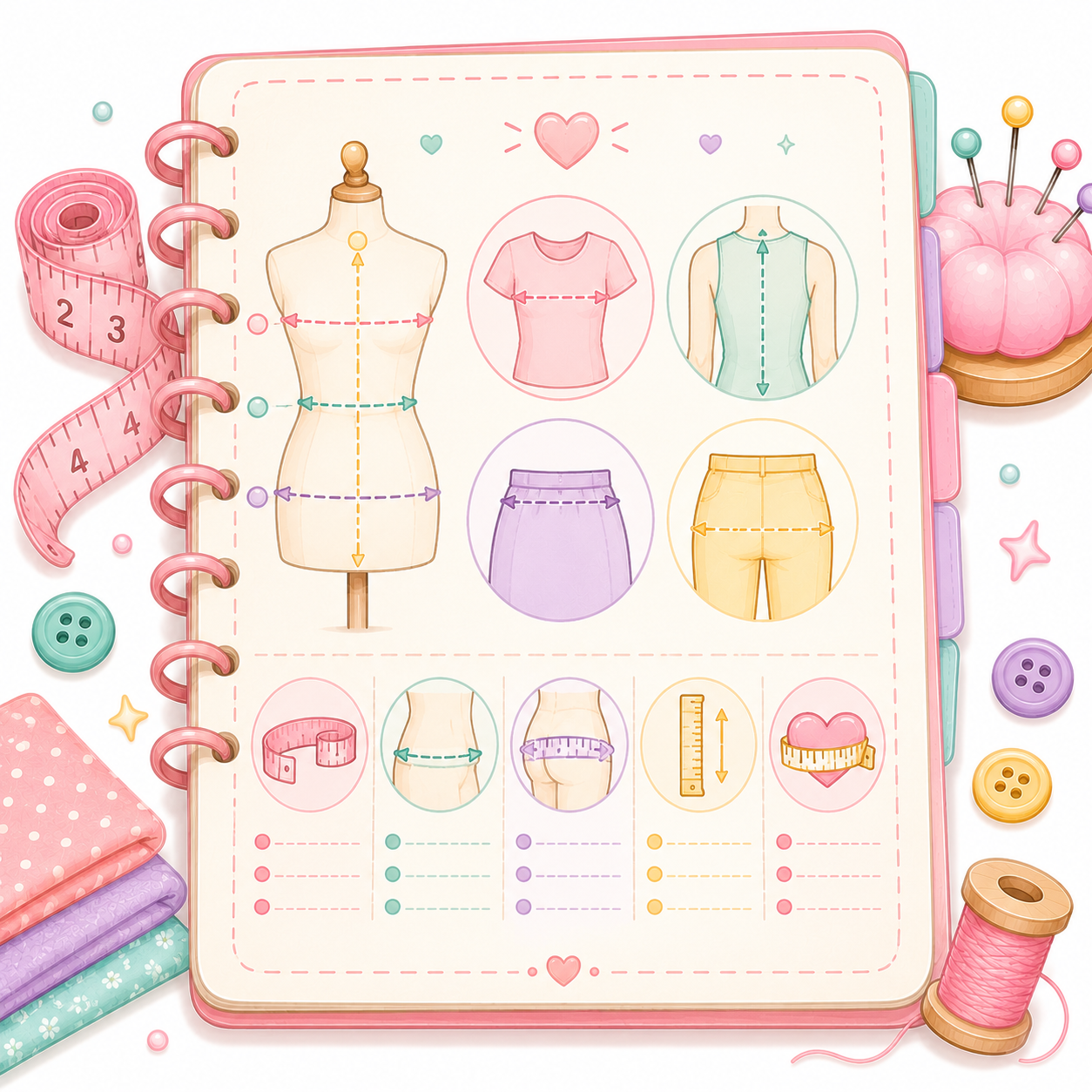 Sewing Measurements Quick Notes